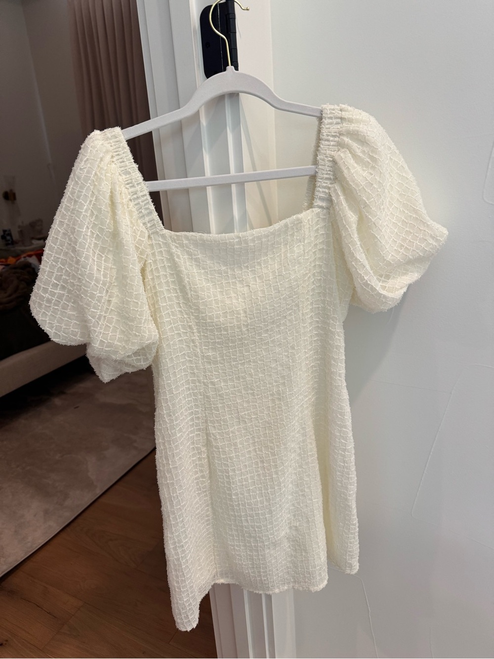 MARBLE Cream Puff Sleeve Mini Dress